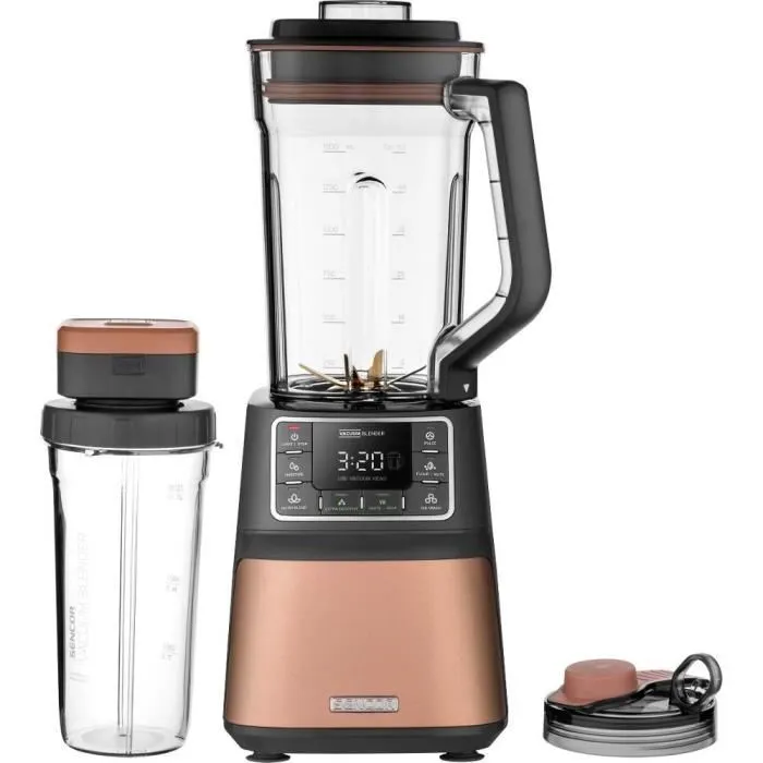 Sencor SBU 7676GD - Blender Super Puissant 1500W avec Mélange sous Vide, 8 Lames Acier, 7 Programmes pour Smoothies, Fruits, Légumes et Noix Sencor SBU 7676GD - Blender Super Puissant 1500W avec Mélange sous Vide, 8 Lames Acier, 7 Programmes pour Smoothies, Fruits, Légumes et Noix