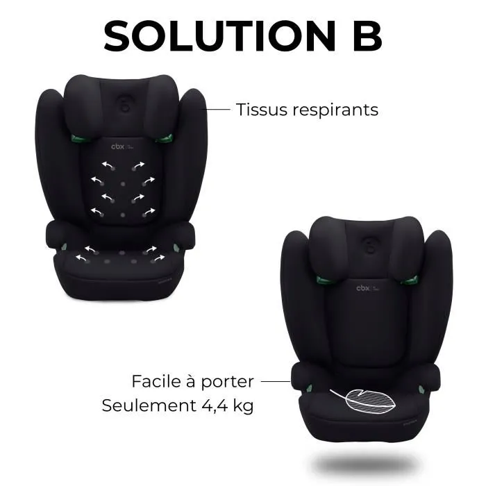 Cybex Siège auto Solution B i-Fix - Groupe 2/3 pour enfant 3-12 ans (15-50 kg, 100-150 cm), homologué R129/03, protection L.S.P., installation ISOFIX - Noir Cybex Siège auto Solution B i-Fix - Groupe 2/3 pour enfant 3-12 ans (15-50 kg, 100-150 cm), homologué R129/03, protection L.S.P., installation ISOFIX - Noir