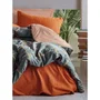 Parure de lit 1 housse de couette 220 x 240 cm + 2 taies d'oreiller 60 x 60 cm - 100% coton renforcé - Cannelle - King