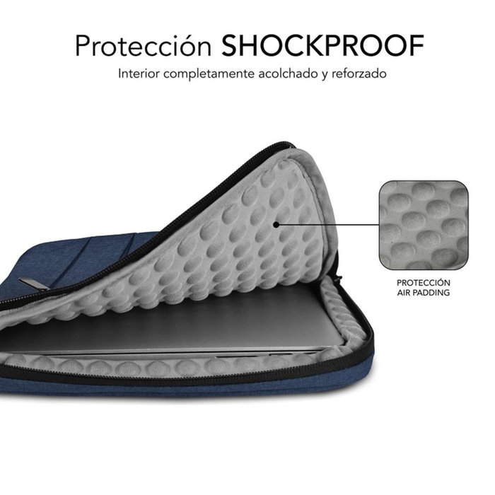 Subblim Air Padding 360 Sleeve Housse pour ordinateur portable 15.6 pouces, protection 360° Air Padding, bleu