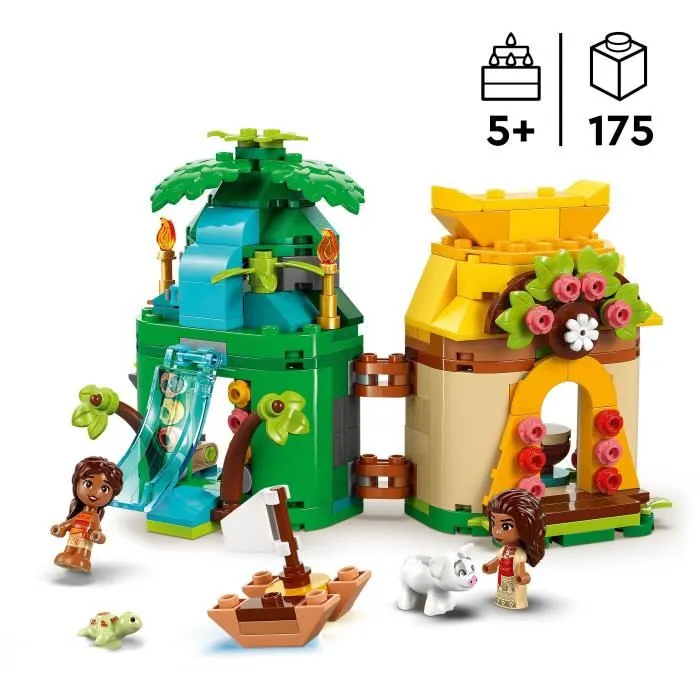 LEGO Disney 43260 Ile de Vaiana Maison et Bateau Miniature - Jeu de Construction 175 Pièces pour Enfants dès 5 Ans