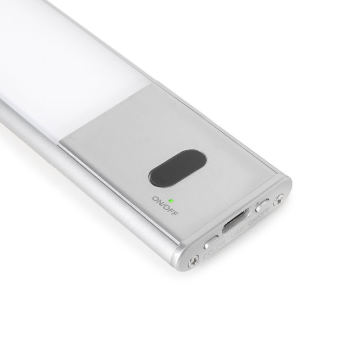 Emuca Luminaire LED Kaus rechargeable USB, L 600 mm, Anodisé mat