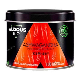 ALDOUS BIO Extrait de racine d'Ashwagandha KSM-66 ECO BIO 100 capsules