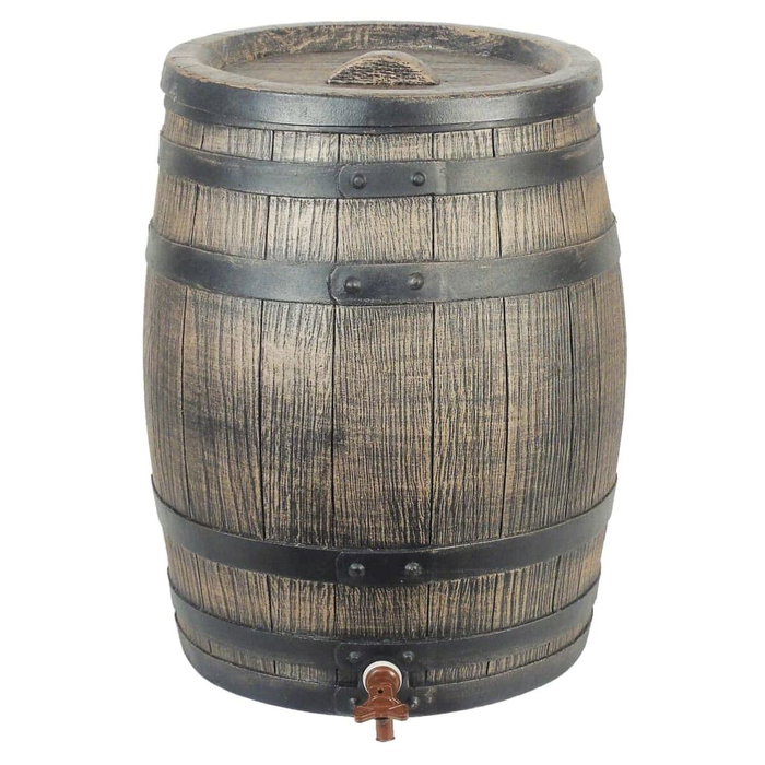 Nature Récupérateur d'eau de pluie design baril bois 120L Marron