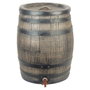 Nature Récupérateur d'eau de pluie design baril bois 120L Marron