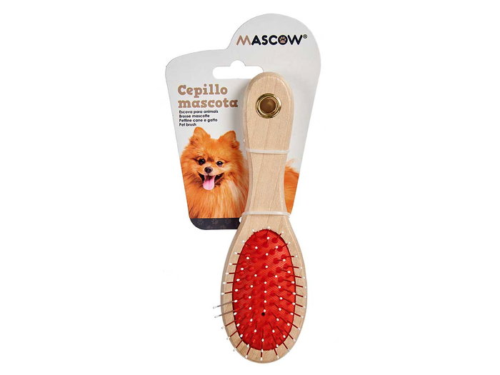 Mascow Brosse Double pour Animaux Poils en Bois 9,7 x 5,5 x 5 cm (Set de 24)