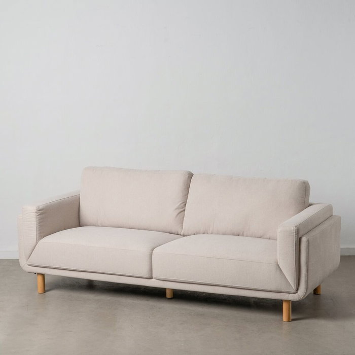 BigBuy Home Canapé trois places Beige BigBuy Home Canapé trois places Beige