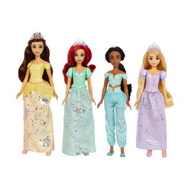Mattel Disney Princess Pack de 4 poupées de mode articulées avec couronnes et chaussures interchangeables - Multilingue (français)