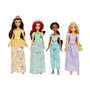 Mattel Disney Princess Pack de 4 poupées de mode articulées avec couronnes et chaussures interchangeables - Multilingue (français)