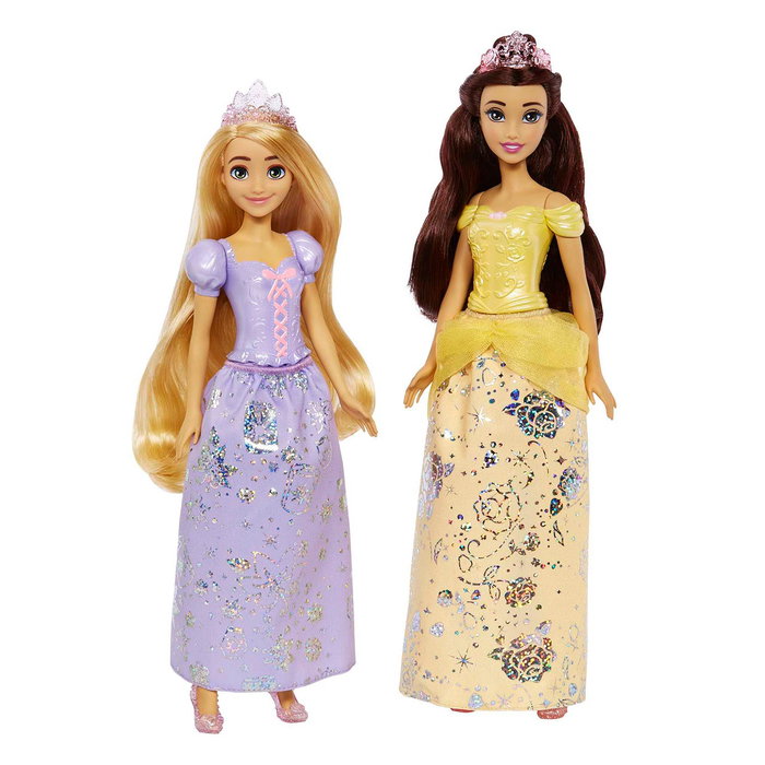 Mattel Disney Princess Pack de 4 poupées de mode articulées avec couronnes et chaussures interchangeables - Multilingue (français)