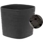 Garden Id Respect - Pot de jardin avec réserve d'eau 40 x 40 cm en matériaux recyclés, résistant aux intempéries, couleur noir anthracite, design moderne et drainage contrôlé