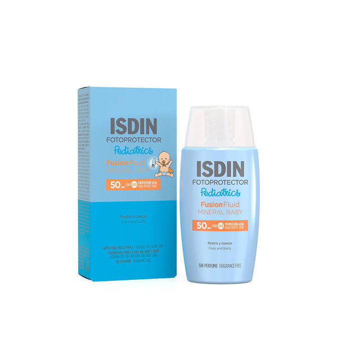 Isdin Fluide Solaire Minéral BABY SPF50+ 50 ml pour Peaux Délicates