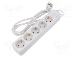 LOGILINK Bloc d'alimentation 5 prises Schuko blanc 1,5m