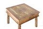 GINER Y COLOMER Table de Centre en Bois de Mango avec Détails Peints à la Main - Structure Robuste, Finition Artistique et Artisanale