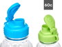 LEKNES Lot de 24 Cantimplores en Plastique 600 ml - Bleu et Vert