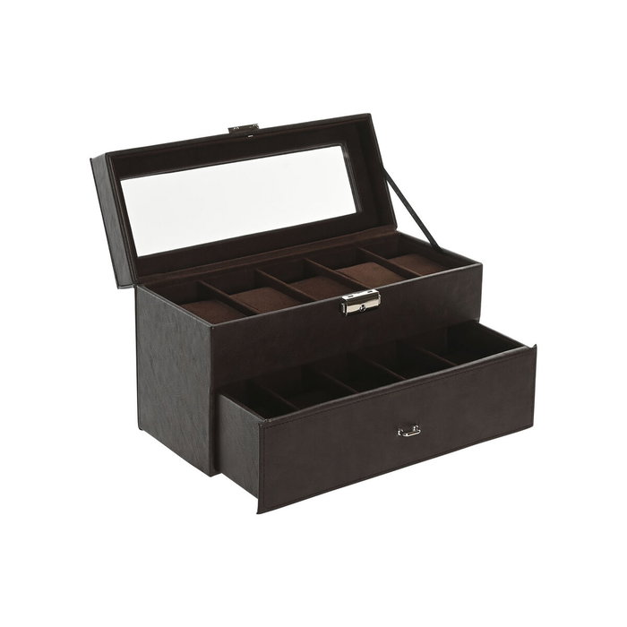 Boîte à bijoux Home ESPRIT Marron Polyuréthane Verre Bois MDF 27,5 x 11 x 15 cm Boîte à bijoux Home ESPRIT Marron Polyuréthane Verre Bois MDF 27,5 x 11 x 15 cm