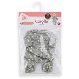 Corolle Pyjama pour poupon phosphorescent 30 cm Brille dans la Nuit avec motifs étoiles et lunes - Doux