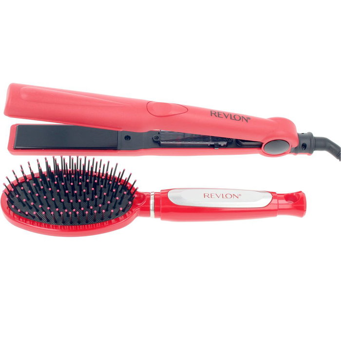 Revlon Coffret de 3 lisseurs RVST2176 : Lisseur céramique, Brosse, Housse thermique Revlon Coffret de 3 lisseurs RVST2176 : Lisseur céramique, Brosse, Housse thermique