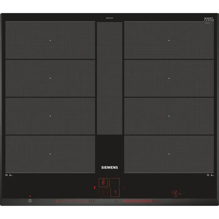 Siemens EX651LYC1F IQ700 - Table de cuisson à induction - 60 cm - Noir - 4 zones de cuisson - Dual LightSlider - 7400 W Siemens EX651LYC1F IQ700 - Table de cuisson à induction - 60 cm - Noir - 4 zones de cuisson - Dual LightSlider - 7400 W