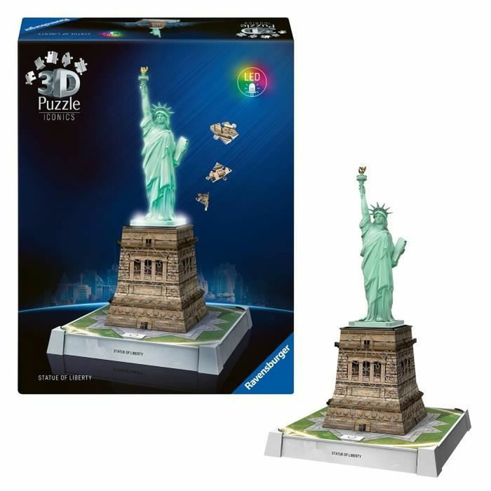 Ravensburger Puzzle 3D Iconics - Statue de la Liberté illuminée Ravensburger Puzzle 3D Iconics - Statue de la Liberté illuminée