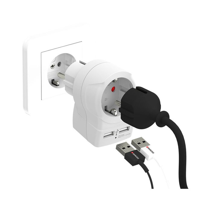 Adaptateur pour Prises Skross 1500282 USB x 2 Européen 2,4 A