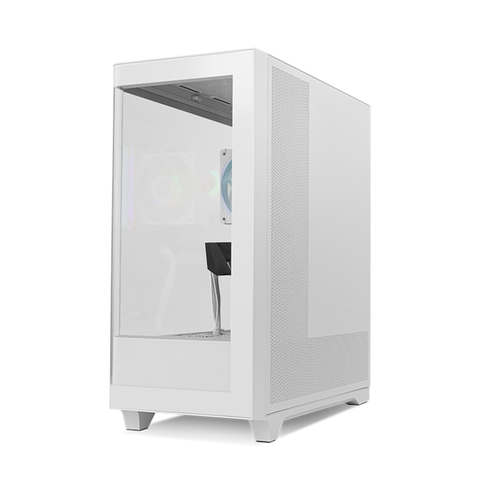 Nox Hummer Ether Caisse Ordinateur Gaming Semi-Tour ATX Blanc avec Panneau Latéral en Verre Courbé et USB-C