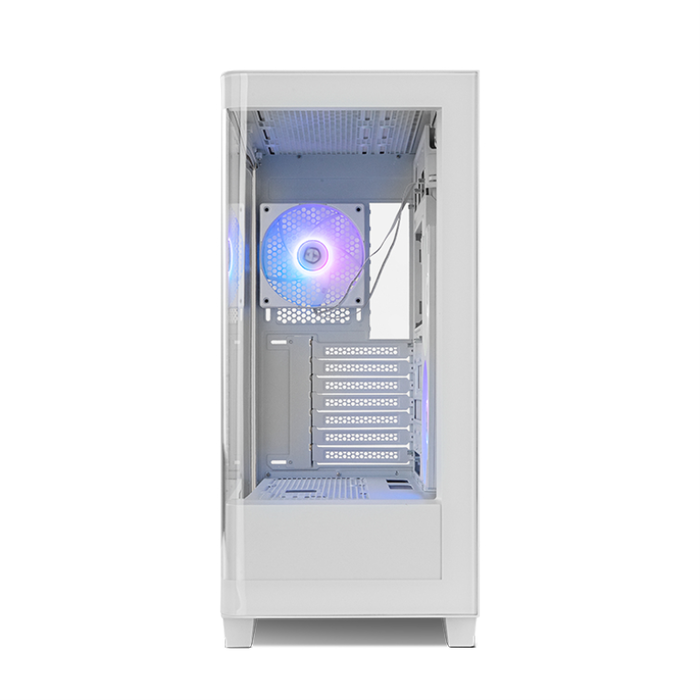 Nox Hummer Ether Caisse Ordinateur Gaming Semi-Tour ATX Blanc avec Panneau Latéral en Verre Courbé et USB-C
