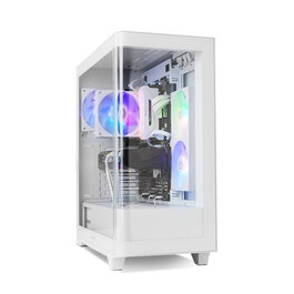 Nox Hummer Ether Caisse Ordinateur Gaming Semi-Tour ATX Blanc avec Panneau Latéral en Verre Courbé et USB-C