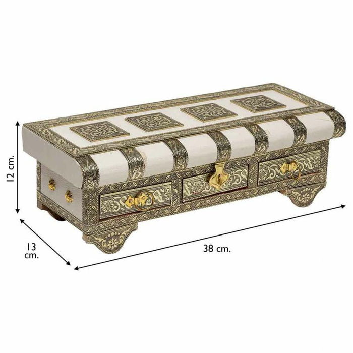 Boîte à bijoux Alexandra House Living Blanc Aluminium Bois MDF 13 x 12 x 38 cm Boîte à bijoux Alexandra House Living Blanc Aluminium Bois MDF 13 x 12 x 38 cm