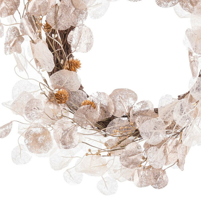 BigBuy Home Couronne de Noël Ivoire Plastique 55 x 7 x 55 cm BigBuy Home Couronne de Noël Ivoire Plastique 55 x 7 x 55 cm