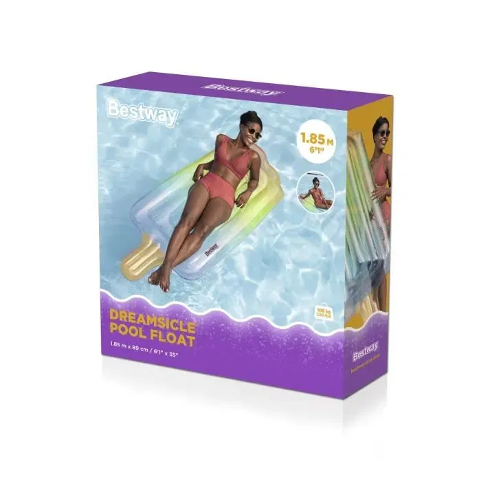 Bestway Matelas gonflable Eskimo pour piscine, 180 x 75 x 17.5 cm, vinyle multicolore, pour enfants et extérieur Bestway Matelas gonflable Eskimo pour piscine, 180 x 75 x 17.5 cm, vinyle multicolore, pour enfants et extérieur
