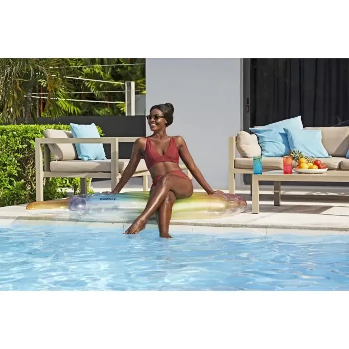 Bestway Matelas gonflable Eskimo pour piscine, 180 x 75 x 17.5 cm, vinyle multicolore, pour enfants et extérieur Bestway Matelas gonflable Eskimo pour piscine, 180 x 75 x 17.5 cm, vinyle multicolore, pour enfants et extérieur