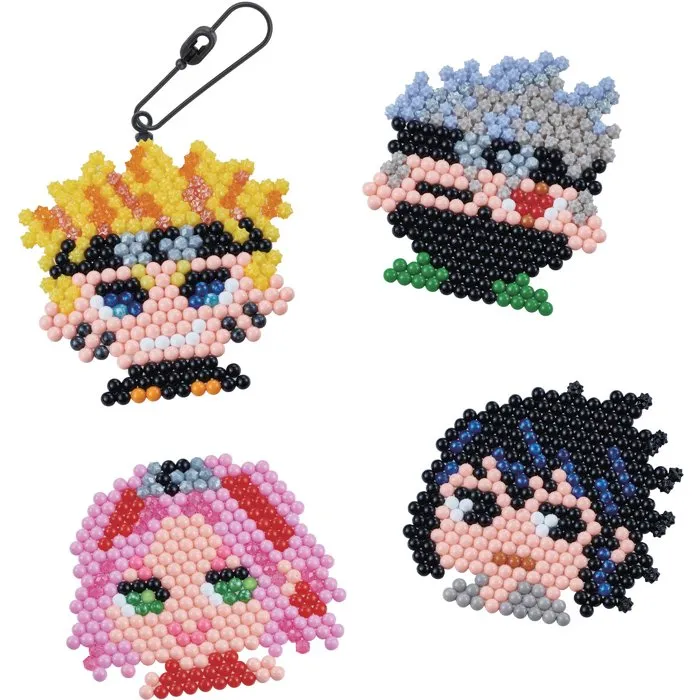 Aquabeads Kit Porte-Clés Naruto 1100 Perles, Figurines Sasuke Sakura Kakashi, Création Eau, À Partir de 4 Ans