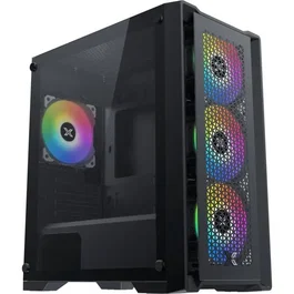 Xigmatek Lux M Boîtier PC Mini Tour Micro-ATX - Noir - Sans Alimentation - Façade Mesh, 4 Ventilateurs RGB, Vitre Trempée - Dimensions 210 x 367 x 420 mm