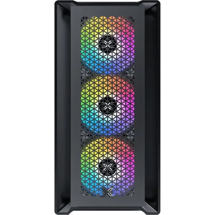Xigmatek Lux M Boîtier PC Mini Tour Micro-ATX - Noir - Sans Alimentation - Façade Mesh, 4 Ventilateurs RGB, Vitre Trempée - Dimensions 210 x 367 x 420 mm