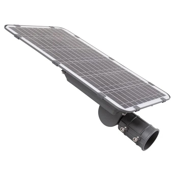 HO-STR150W-SL04-CW Farola LED Solaire 150W 5000K avec Panneau 6V 20W, Batería 15Ah, Capteur Détecteur de Lumière et Télécommande pour Éclairage Public IP65