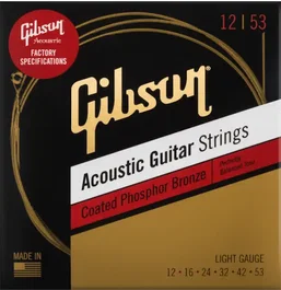 Gibson Jeu de Cordes Acoustiques Phosphor Bronze Coated Light 12-56