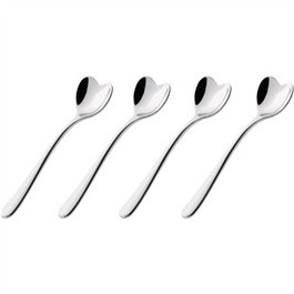 Alessi AMMI08SET Il Caffe - Set de 4 cuillères à café en acier inoxydable 18/10 avec manche en forme de cœur