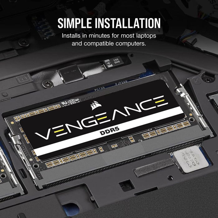 Corsair VENGEANCE CMSX16GX5M1A5600C48 - 16 Go (1x16 Go) SO-DIMM DDR5 5600 MHz CL48 - Mémoire pour PC portable