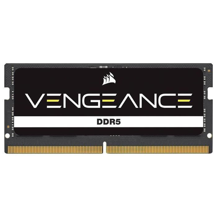 Corsair VENGEANCE CMSX16GX5M1A5600C48 - 16 Go (1x16 Go) SO-DIMM DDR5 5600 MHz CL48 - Mémoire pour PC portable
