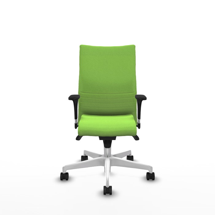 Piqueras Y Crespo Silla Albacete confidente, mécanisme Sincro, Pistacho, Base blanche, Brazos 1D