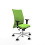 Piqueras Y Crespo Silla Albacete confidente, mécanisme Sincro, Pistacho, Base blanche, Brazos 1D