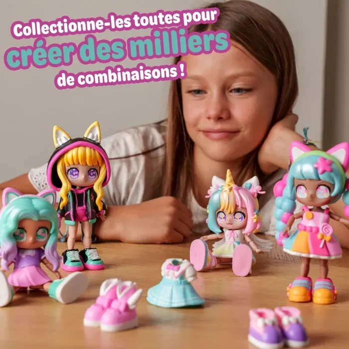 Bandai Animakii HEA26348 Coffret poupée à personnaliser Licorne et Chauve-souris, jouet créatif pour enfants Bandai Animakii HEA26348 Coffret poupée à personnaliser Licorne et Chauve-souris, jouet créatif pour enfants