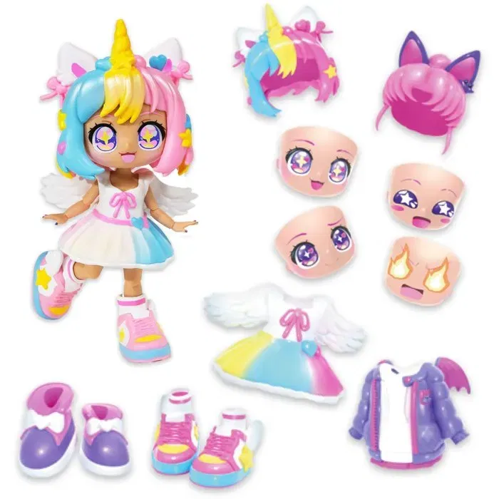 Bandai Animakii HEA26348 Coffret poupée à personnaliser Licorne et Chauve-souris, jouet créatif pour enfants Bandai Animakii HEA26348 Coffret poupée à personnaliser Licorne et Chauve-souris, jouet créatif pour enfants