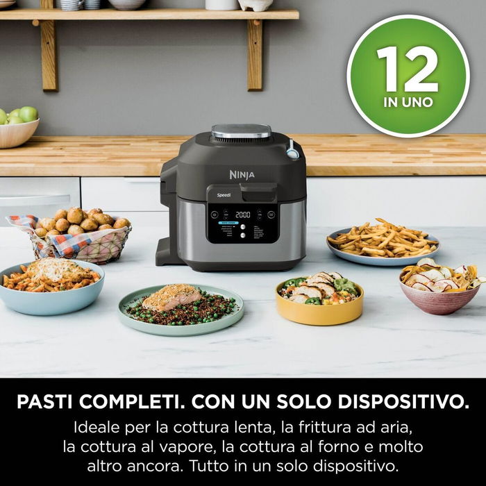 Ninja Multicuiseur Speedi Rapid Cooker ON500EU 5,7L Argent/Noir 1760W - Cuisson rapide, mijoté, vapeur et rôti