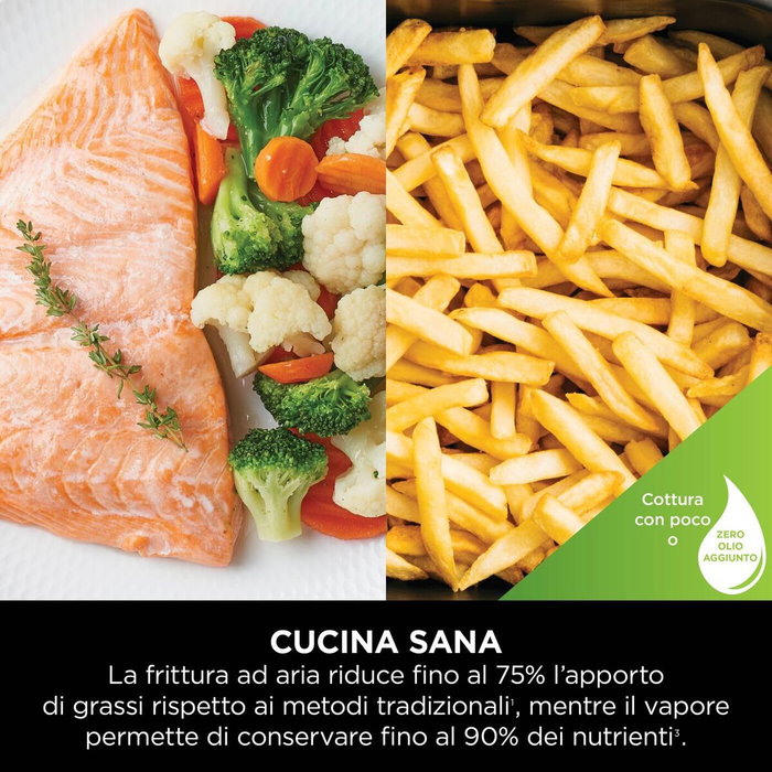 Ninja Multicuiseur Speedi Rapid Cooker ON500EU 5,7L Argent/Noir 1760W - Cuisson rapide, mijoté, vapeur et rôti