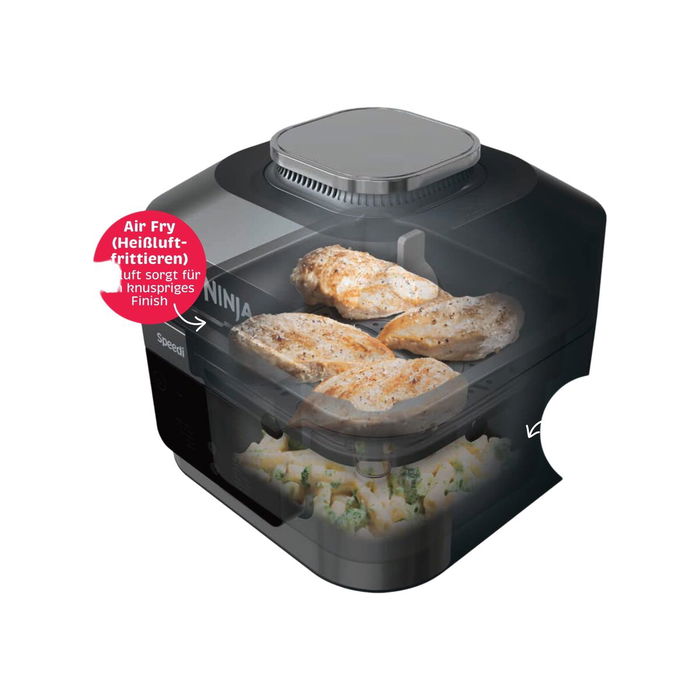 Ninja Multicuiseur Speedi Rapid Cooker ON500EU 5,7L Argent/Noir 1760W - Cuisson rapide, mijoté, vapeur et rôti