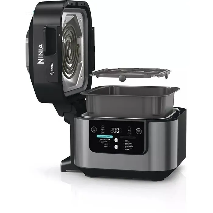 Ninja Multicuiseur Speedi Rapid Cooker ON500EU 5,7L Argent/Noir 1760W - Cuisson rapide, mijoté, vapeur et rôti