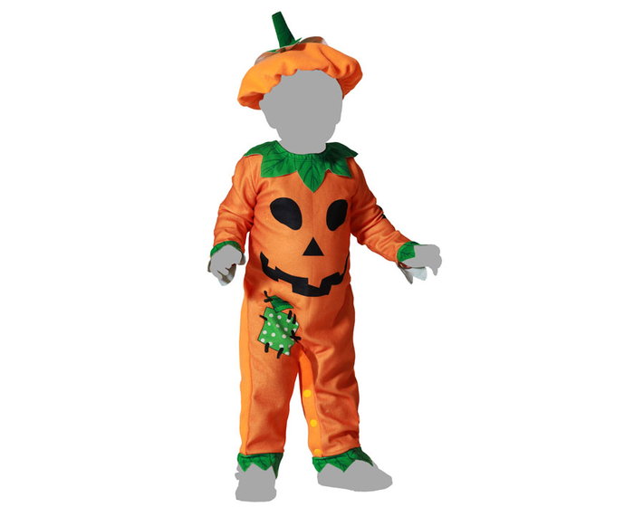 Déguisement Citrouille Bébé Garçon avec Bonnet et Mono Orange Déguisement Citrouille Bébé Garçon avec Bonnet et Mono Orange