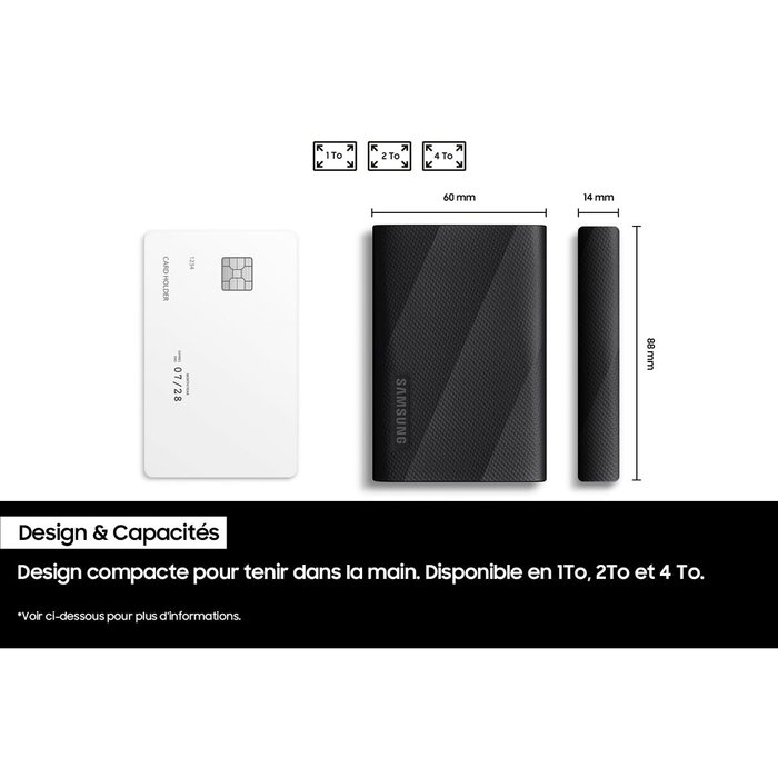 Samsung Portable SSD T9 2 To Noir